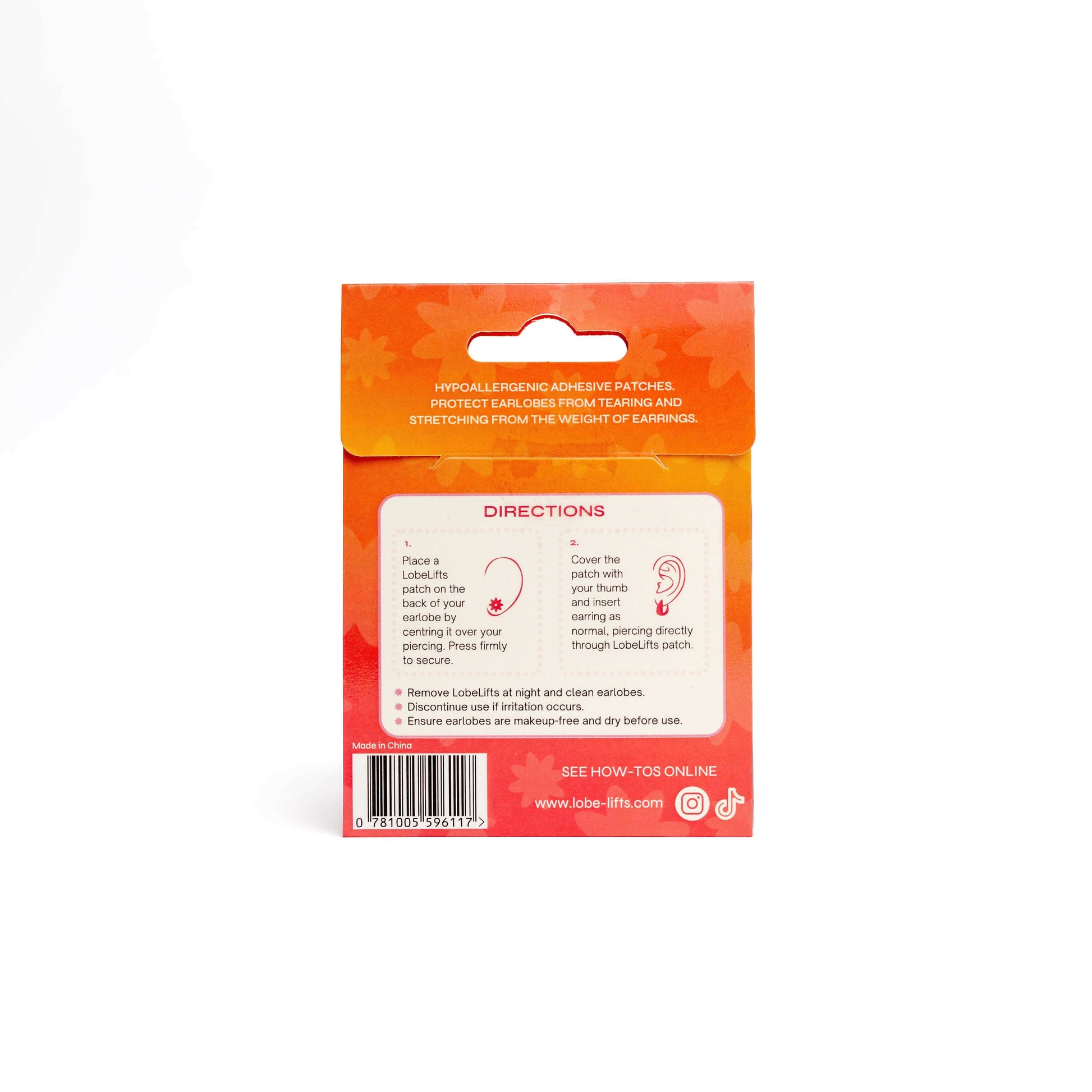 LobeLifts Earlobe Protection Patches Packaging